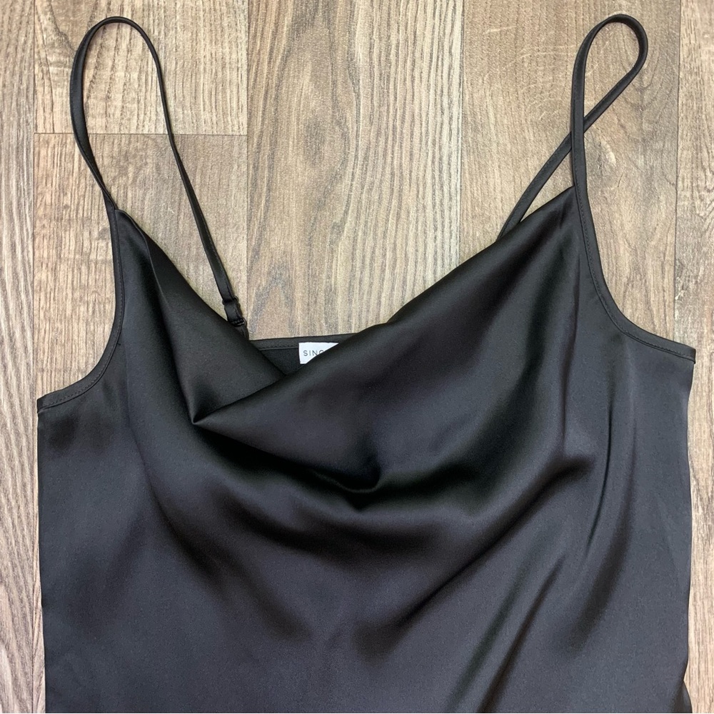 Sincerely Jules Black Silk Spaghetti Strap Top Size S